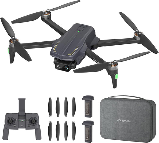 Ameta Drone met Camera 4K Professional, S20 Pro GPS Drone voor Kinderen en Volwassenen met Auto Return/ 50 Minuten Vliegtijd/Follow Me/Intelligente Modus/Gebarenbediening, Onder 249g