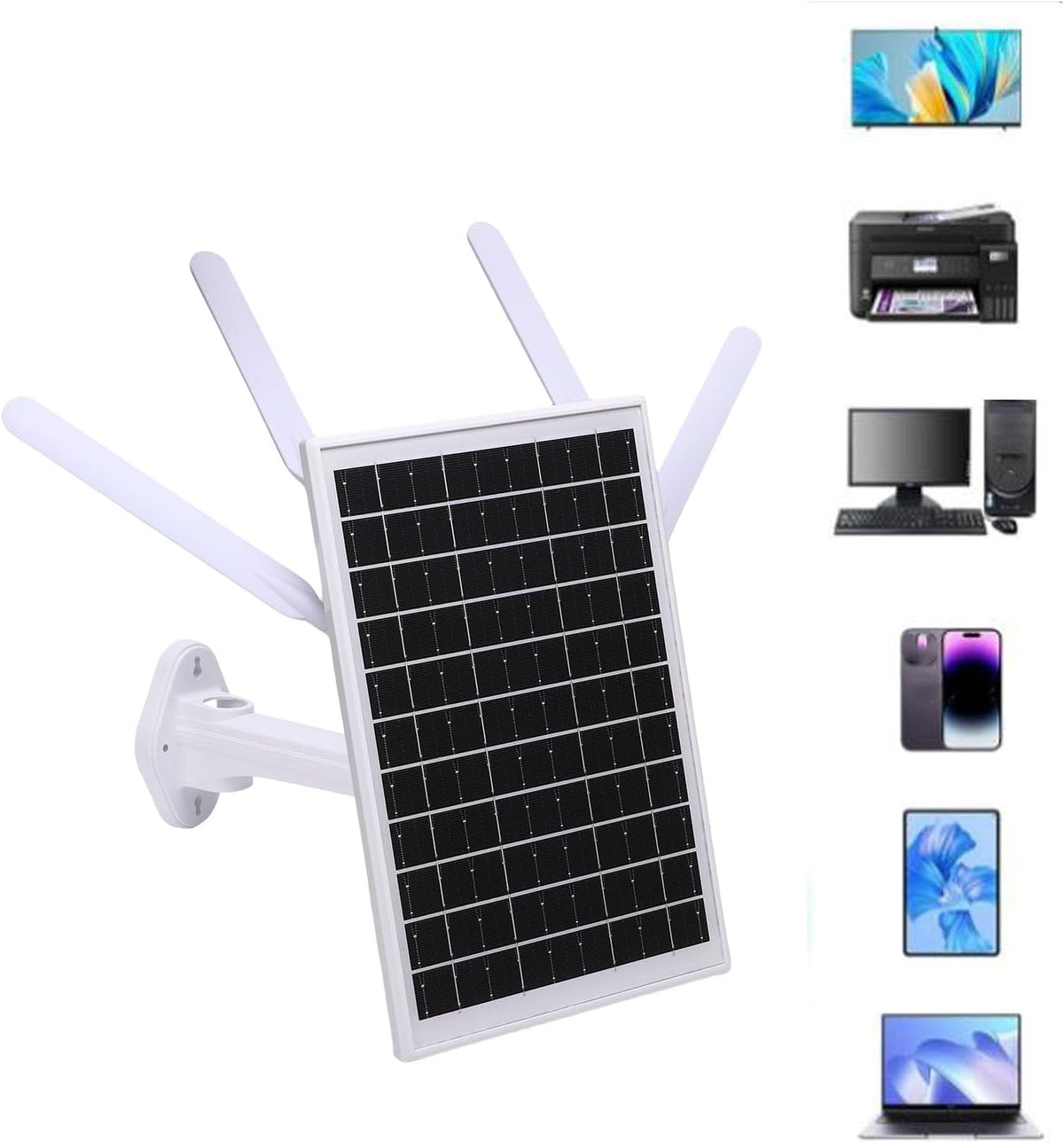 Haofy Buiten Solar WiFi Router 12W Zonnepaneel 18000 MAH Batterij 300 Mbps 4G LTE Modem met Sim Card Slot IP66 Waterdicht voor Camping RV Off Grid (Zwarte antennes)