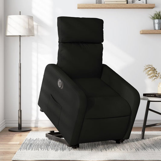 Fauteuil – Elektrische Fauteuil – Relaxstoel – Lounge Stoel – Slaapkamer Stoel – Verstelbare Rugleuning – Heffunctie – Zwarte Stof – Comfortabel