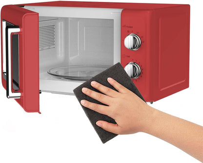 Retro Magnetron – Compacte Magnetron – Vintage Magnetron – Keuken Magnetron – Elektrische Magnetron – 20 Liter Inhoud – 700 Watt Vermogen – 6 Stands – Timer Met Eindsignaal – Rood Met Verchroomde Knoppen