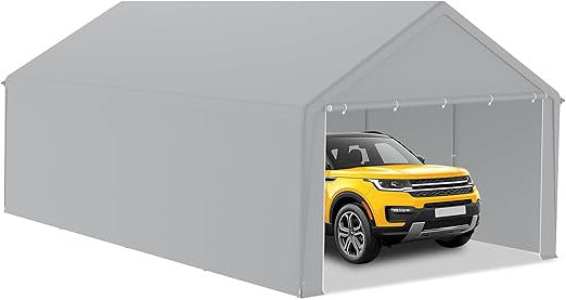 Garage Tent – Carport Tent – Schuurtent – Opslagtent – Grasveld Tent – 4 x 8 Meter – Water- en UV-Bestendig PE Zeil – Stevig Verzinkt Stalen Frame