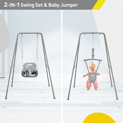 FUNLIO 2-in-1 swingset voor jumper grijs