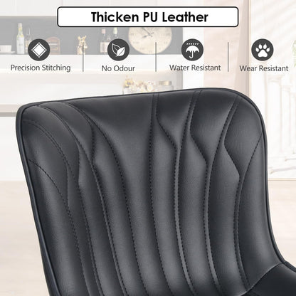 YOUNIKE Barkrukken, 2-delige set, draaibare hoogteverstelling, barstoel, kunstleer, bekleding, barstoelen, toonbankkruk, moderne barkrukken, keukenkruk met hoge rugleuning, zwart