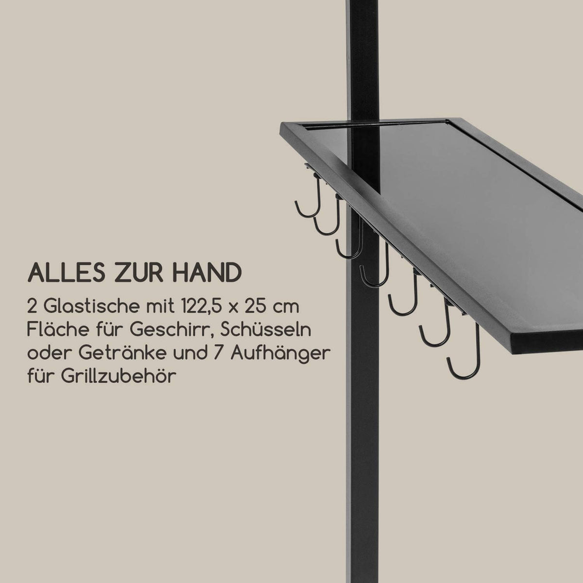 Blumfeldt Steakhouse al Sur Pavilion grilldak, afmeting: 244x260x152cm (BxHxD), regen- / zonwerend dak: polyester 160g waterafstotend/vlamvertragend, frame: 4x4cm gepoedercoat staal, donkergrijs