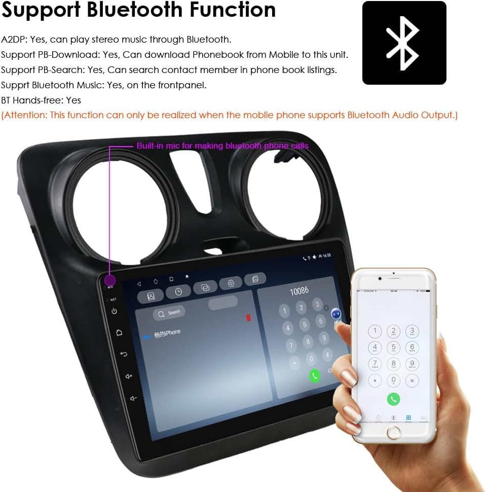 Ossuret Autoradio voor Renault Lodgy Dacia Dokker (2012-2021), 9 Inch Android 13 Aanraakscherm 2+32GB GPS Navigatie met Carplay Android Auto WiFi Bluetooth Stuurwielbediening DSP USB