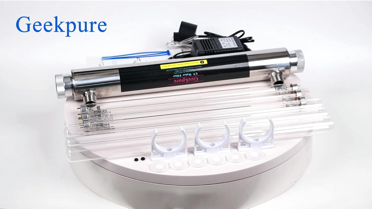 UV Waterfilter Systeem – Waterzuiveraar – Waterfilter – Waterontsmetter – Waterzuiveringsunit – 3 UV-filters & Kwartsbuizen – Roestvrijstalen Behuizing