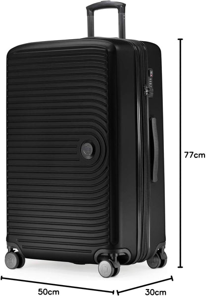HAUPTSTADTKOFFER - Mitte - hard shell Koffer Trolley, Ingecheckte bagage uitbreidbaar, TSA, 77 cm, 130 L, Zwart