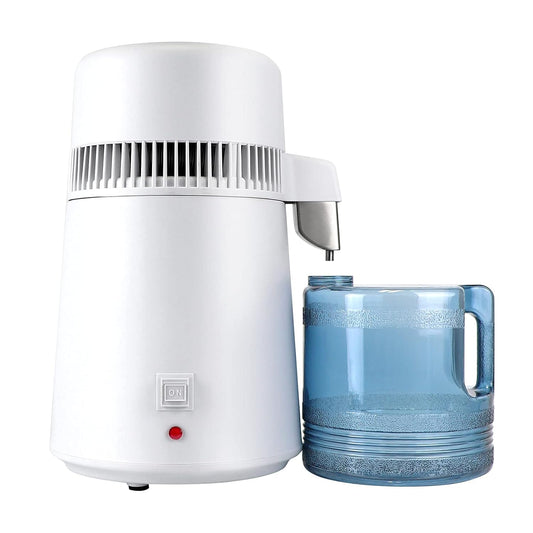 Snowtaros Waterdestillator, 750 W, waterreiniger, met fles, verzamelaar, voor thuis, kantoor, laboratoria, ziekenhuizen, tandzieken