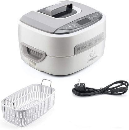 LifeBasis Professionele ultrasone reiniger, 2,5 l, 170 W, ultrasone container met 1-30 minuten, verstelbaar, verwarming tot 65 °C en degas voor brillen, horloges, sieraden, tand- en industriële