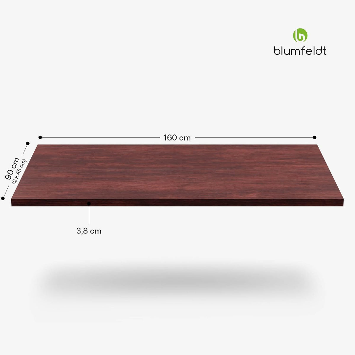 Blumfeldt Bearsdon Houten tafelblad - duurzaam, 160 x 90 cm, krasvast & hittebestendig, ideaal voor eettafel - moderne grenen afwerking, industriële & minimalistische stijl