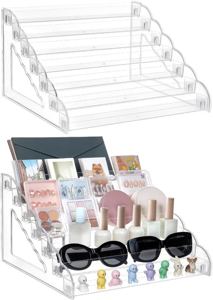 Acryl Displaystandaard – Displayhouder – Kaartenhouder – Pinnenhouder – Stickerhouder – Set van 2 – 7-Laags – Transparant Acryl