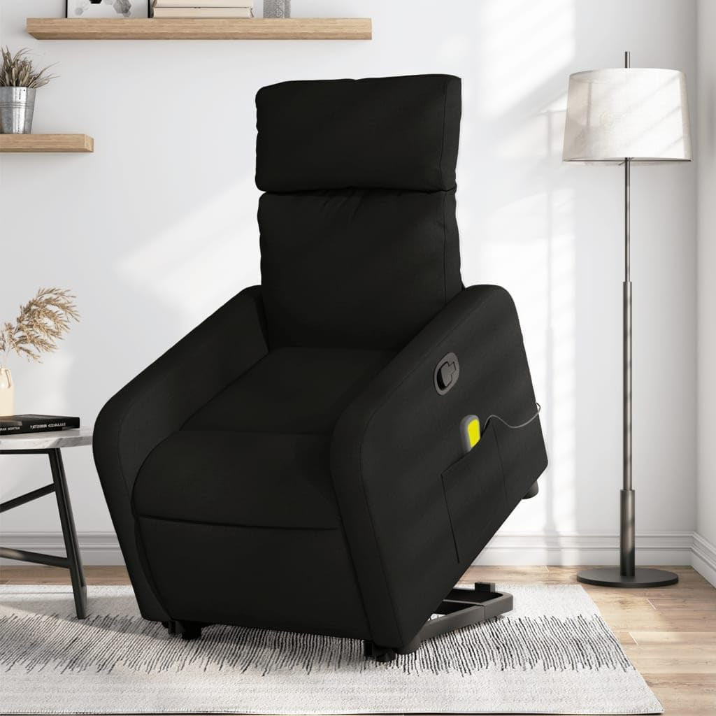 Massage chair with folding black fabric, relax chair, relax chair, reclining chair, electric relax chair, relax chair - QUORE