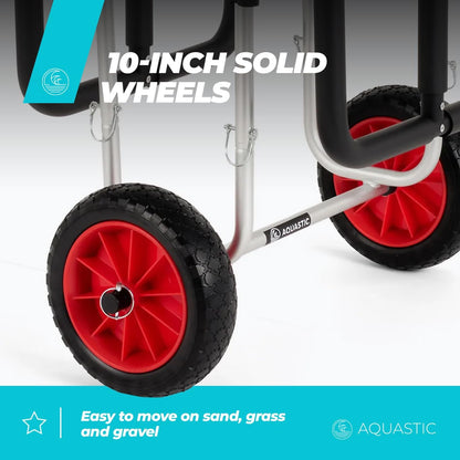 AQUASTIC SUP en paddleboarding trolley | transport van 2 SUP-boards | lichtgewicht aluminium constructie draagkracht 60 kg | onderhoudsvrije 10 inch wielen | eenvoudige montage | krasbescherming