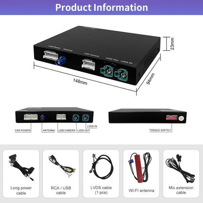 CarPlay Retrofit Kit – Draadloze CarPlay Adapter – Android Auto Interface – Multimedia Upgrade – Auto Smartphone Integratie – Eenvoudige Installatie Zonder Schermvervanging – Originele Bediening Met Knoppen