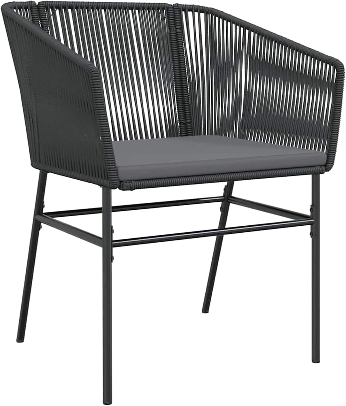Gecheer Set van 4 zwarte PE-rotan standaard duurzame tuinstoelen, tuinstoelen, tuinmeubelset, tuinstoelen voor tuinen, binnenplaatsen, balkons, restaurants, 3380922 - QUORE