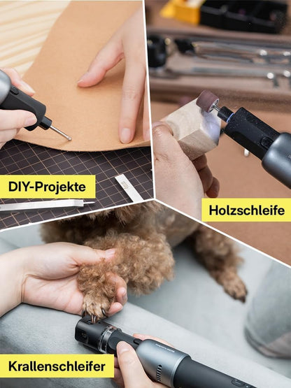 HOTO Draadloos draaigereedschap, 4 V, graveerpen met 35 accessoires, 25.000 omw/min, 5 instelbare snelheden, USB-C-opladen, voor slijpen, polijsten, boren, snijden en knutselen met 3D-printers