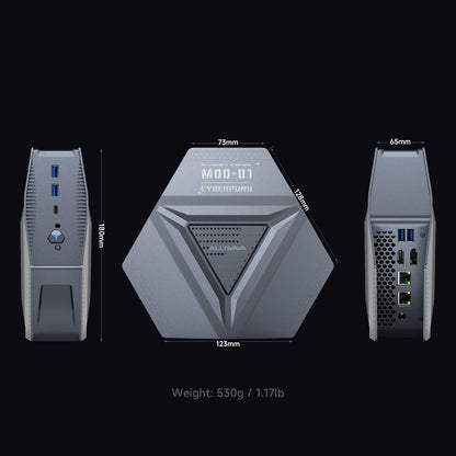 ALLIWAVA GH9 Mini-pc, Intel Core i9-12900HK(14K/20T, tot 5,0 GHz), 32 GB RAM, 1 TB SSD, Win11 Pro, 3-voudige video-uitgang (HDMI/USB-C/DP), 2 x 2,5 G LAN, Thunderbolt 4, compacte desktop-pc