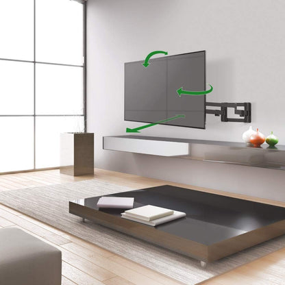 Barkan 1 meter lange tv-wandbeugel, 13-80 inch dubbele arm, zwenkbaar/volledige beweging plat en gebogen televisie tv-beugel, houdt tot 50 kg, extra stabiel, 101 cm, voor LED OLED LCD, max. VESA