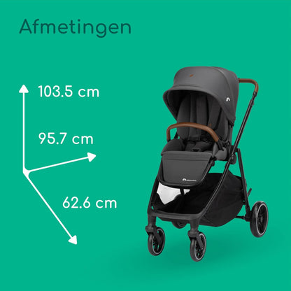 Bebeconfort Luvia Trio, Kinderwagen 3 in 1 set, 0-4 jaar (0-22 kg), Wandelwagen, Baby autostoeltje, Reiswieg, Slim opvouwen, Verstelbare duwstang, Wielen met schokdempers, Mineral Graphite