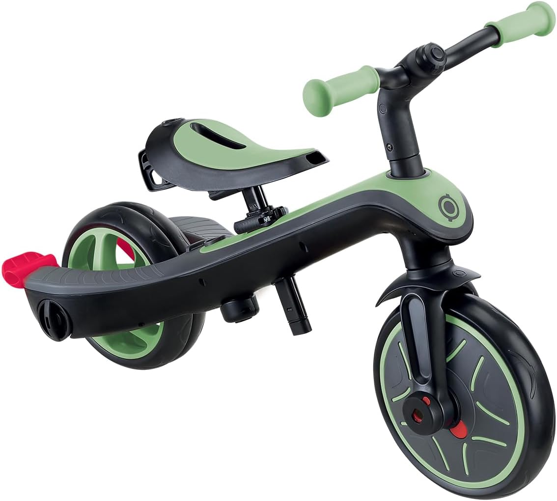 Globber - Explorer 4-in-1 driewieler - schaalbare driewieler en loopfiets voor peuters van 10 maanden tot 5 jaar, saliegroen