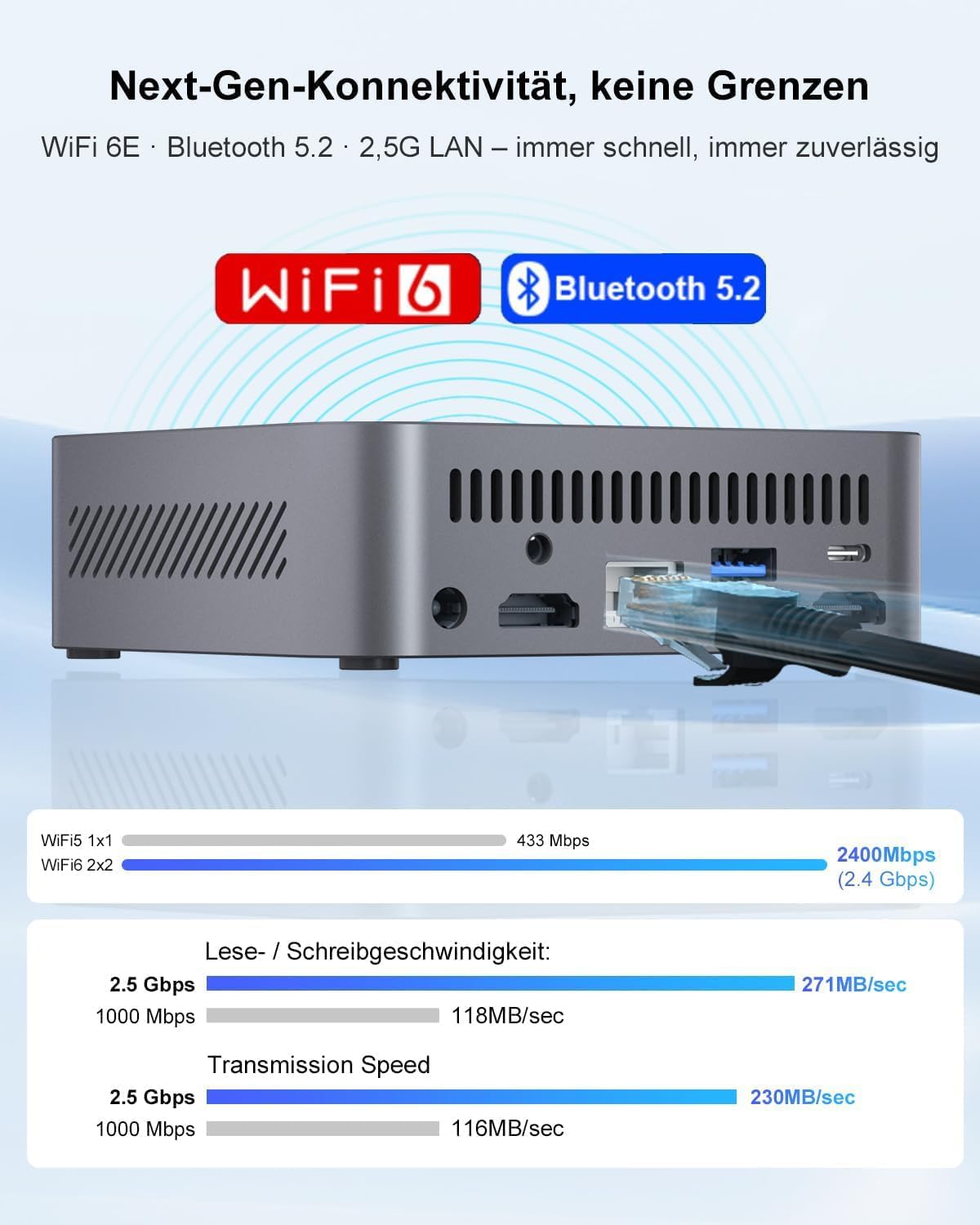 Ninkear Mini-pc met AMD Ryzen 7430U tot 4,9 GHz, 16 GB RAM 512 GB SSD, ondersteunt PS3 Emulator Gaming, ultrastil, Triple 4K-display, WiFi6E, mini-computer voor kantoor en thuiskantoor