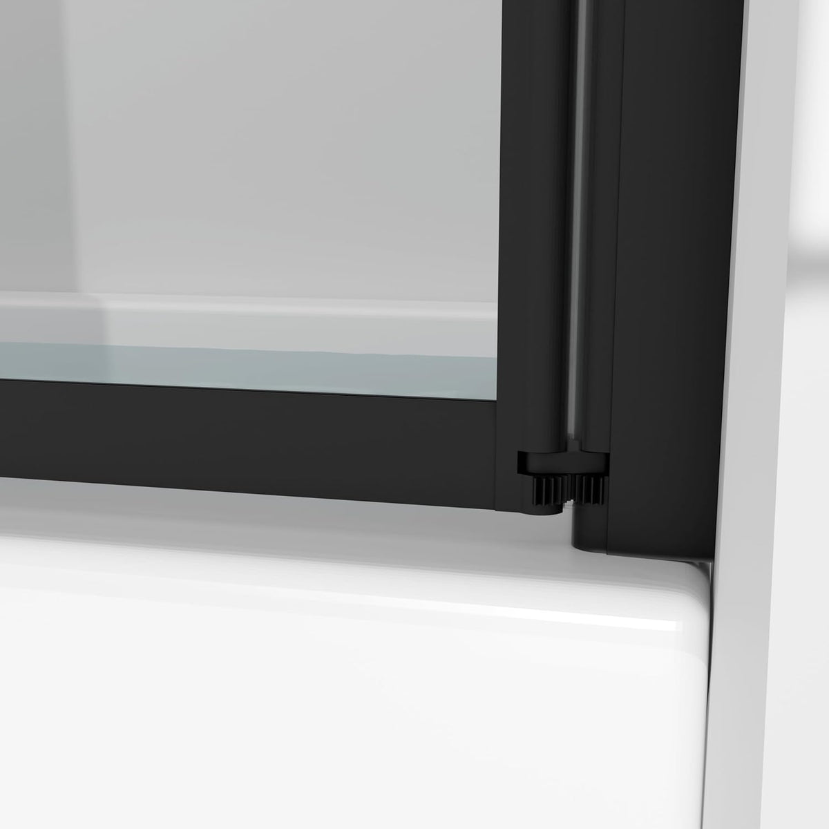 MARWELL Douchewand Triple Black 3-delig, 125 x 143 cm, opvouwbare douchewand voor badkuip, 4 mm veiligheidsglas, mat zwart