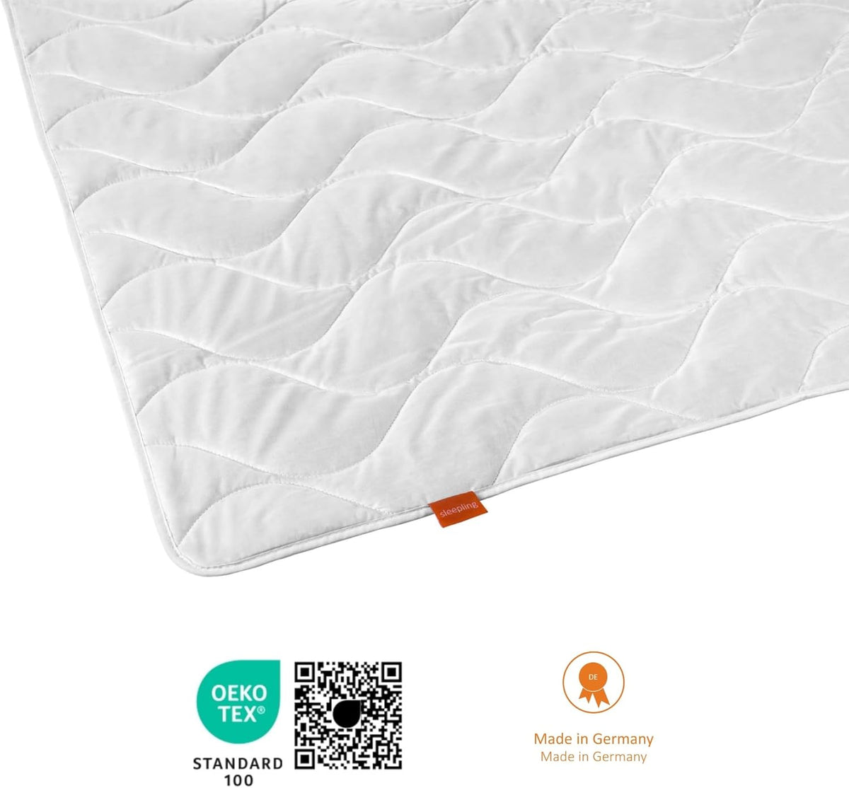 sleepling natuur dekbed van 100% wilde zijde 200 x 200 cm, voor de zomer, overtrek 100% katoen, Made in Germany, Ökotex, wasbaar op 40 graden, wit