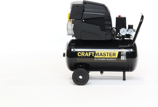 SCHNEIDER CRAFTMASTER, mobiele compressor, tank van 24 liter, maximale druk: 8 bar, vermogen: 1,5 pk, geluidsniveau: 95 dB LwA