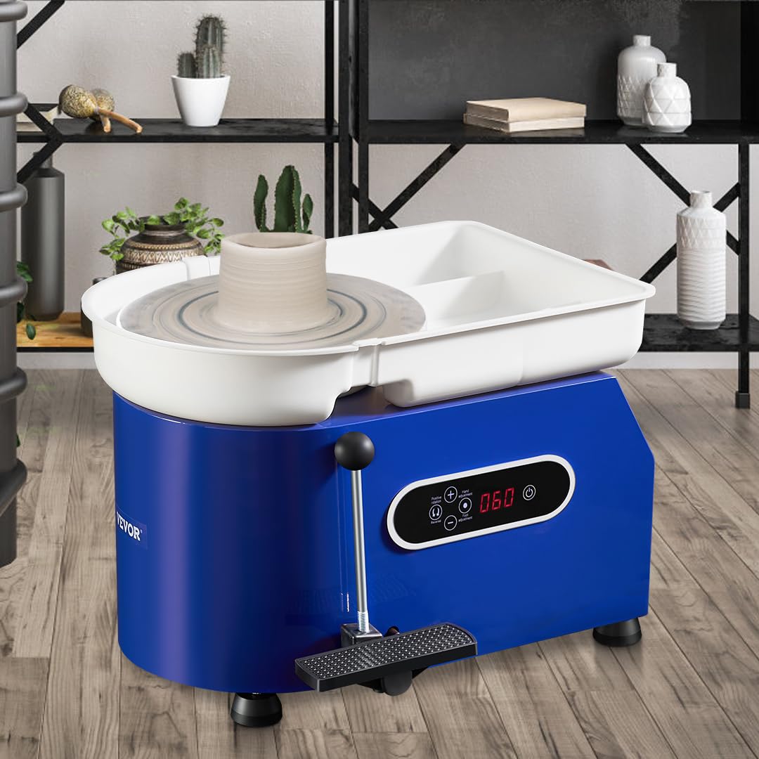 Keramiek Draaischijf – Pottenbakkersschijf – Töpferscheibe – Draaiplateau – Keramiek Draaibank – 450W Motor – 28 cm Draaischijf Met LCD Touchscreen - QUORE