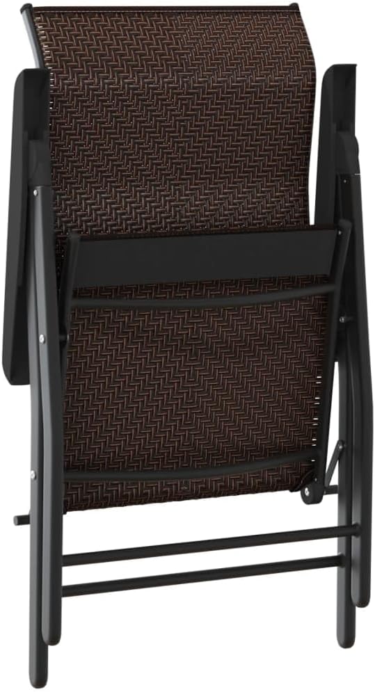 Folding Garden Chairs Set of 8 Brown Synthetic Rattan, Garden Chair, Outdoor Patio Chairs, Patio Chairs - 3270611 - QUORE