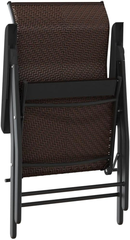 Folding Garden Chairs Set of 8 Brown Synthetic Rattan, Garden Chair, Outdoor Patio Chairs, Patio Chairs - 3270611 - QUORE