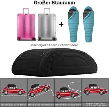 FANTASK Autodakkoffer, 400 liter, dakkoffer met transportbanden, daktas, bagagetas, bagagebox, zwart