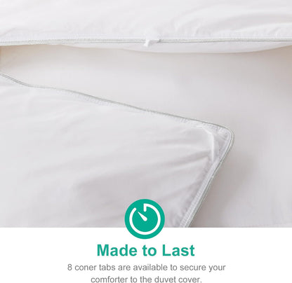 APSMILE Dekbed met ganzenveren voor alle seizoenen King Size - ultrazacht 750 Fill-Power Hotelcollectie dekbedovertrek pluizig medium warm dekbed met hoektabs (106 x 90, wit)