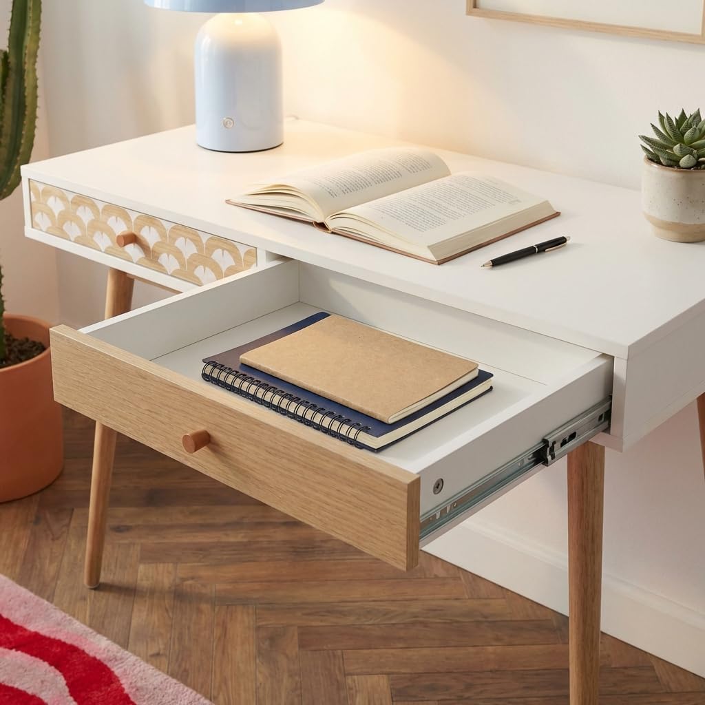 BAÏTA - Bureau Utah wit en eikeneffect, 100 cm