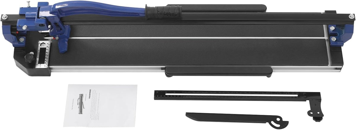 OUKANING Manual Tile Cutter with Non-Slip for Precise Cuts up to 15 mm Thickness, Ball Bearing Sliding Head for Quick Grooves and Straight Cuts, for Ceramic, Porcelain (Blue, 80 cm) - QUORE