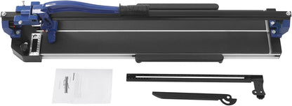 OUKANING Manual Tile Cutter with Non-Slip for Precise Cuts up to 15 mm Thickness, Ball Bearing Sliding Head for Quick Grooves and Straight Cuts, for Ceramic, Porcelain (Blue, 80 cm) - QUORE