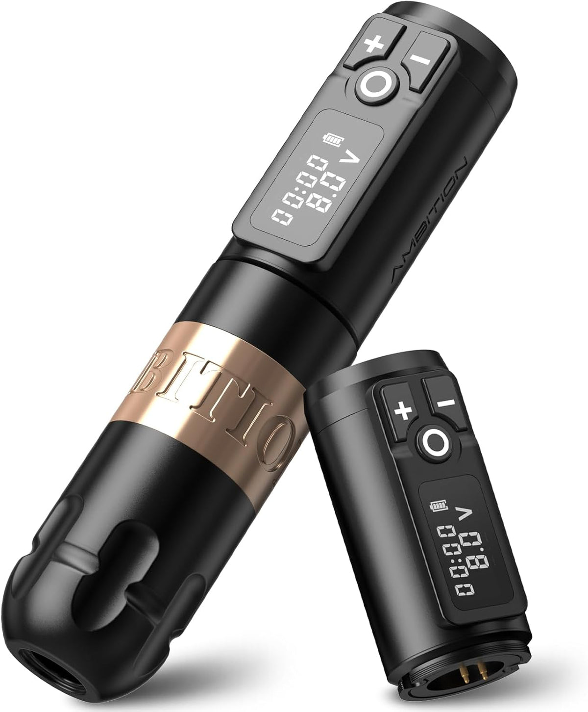 Ambition Soldier Rotating Battery Pen Tattoo Cartridge Machine with 2400mAh Wireless Power Coreless Motor Digital LED Display for Professionals and Beginners Tattoo Artists