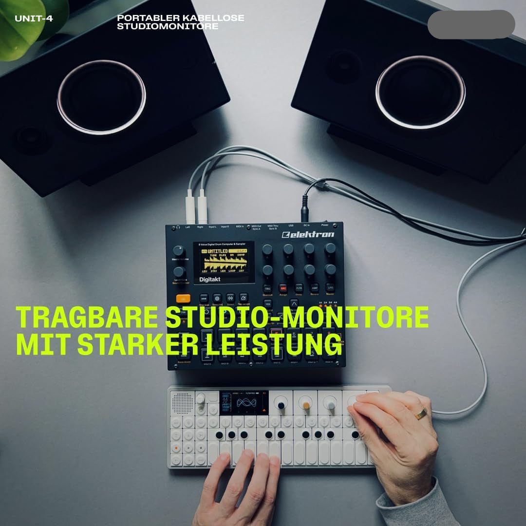 AIAIAI UNIT-4 Wireless+ Draagbare, Draadloze Studio Monitors met Referentieklasse Geluid, Ultra-lage Latentie Ongecomprimeerde Audio met +20 Uur Afspeeltijd (Paar)