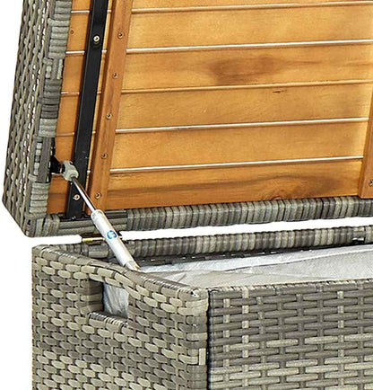 vidaXL Garden storage bench Garden Bench Storage bench Garden Garden Box Garden Bench Outdoor Benches Bench Benches Garden furniture Outdoor furniture Poly Rattan Grey
