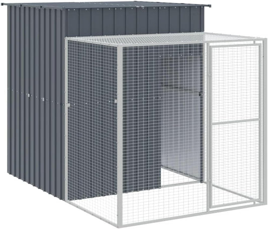 Tidyard Chicken Coop Chicken Coop with Spout Chicken Coop for Small Animals Poultry House 165 x 251 x 181 cm (L x W x H) for Bird Cage, Small Animals, Pet Cage, Steel
