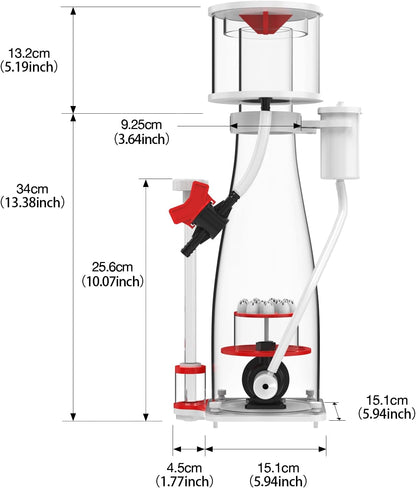 MagTool Aquarium in-Sump DC Protein Skimmer, met regelbare DC Pinwheel pomp voor maximaal 30-120 Gal Reef Tank (N130 Plus)
