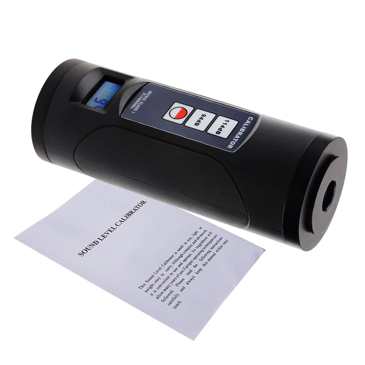 Digitale geluidsniveaumeter kalibrator 94 dB & 114 dB voor 1/2 inch en 1 inch microfoon geluid decibel kalibratiegereedschap