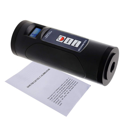 Digitale geluidsniveaumeter kalibrator 94 dB & 114 dB voor 1/2 inch en 1 inch microfoon geluid decibel kalibratiegereedschap