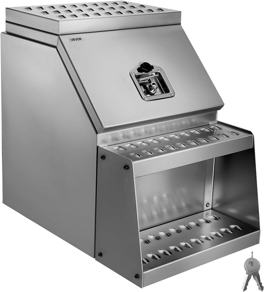 VEVOR Gereedschapskist voor semi-vrachtwagens, 457 x 695 x 645 mm, zware aluminium gereedschapskist, zijmontage, waterdichte zijopslag, zadelbox met T-handvat slot en sleutels voor opleggers, flatbed