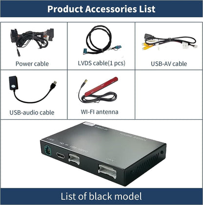 Ninetom Draadloze Carplay Retrofit Kit Decoder voor 2015-2018 Mercedes Benz C GLC CLA GLA Klasse W205 met NTG5.0 Systeem, Ondersteunt Android Auto, Mirrorlink, Achteruitrijcamera