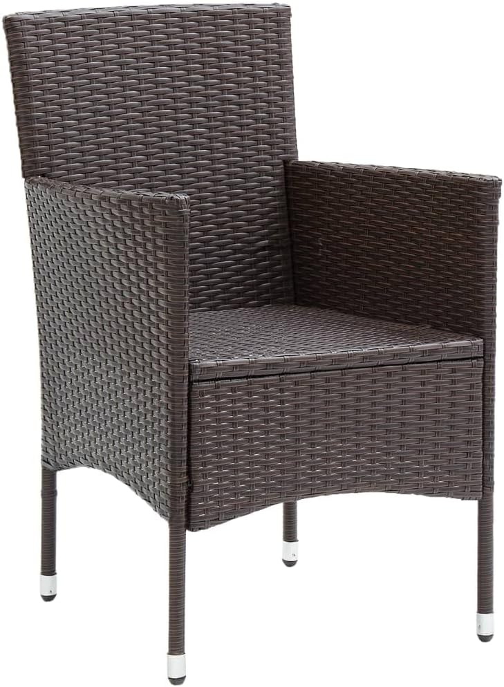 Set of 2 modern garden chairs made of rattan with removable cushions, hand-woven poly rattan and weather-resistant steel frame, ergonomic design - QUORE
