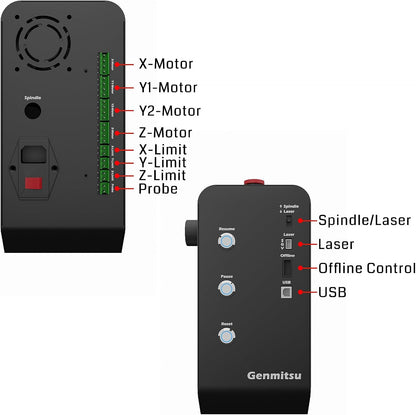 Genmitsu DM542 Driver CNC-besturingscontrollerbox met 4 STUKS Nema 23 112 mm stappenmotoren, upgradekit voor Genmitsu PROVerXL 4030 V1 CNC-routerfreesgraveermachine