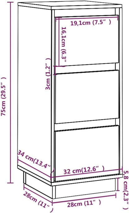 Sideboards 2 PC. Sideboard Bedroom Living Room Cabinets Living Room Oblique Honey Brown 32x34x75cm Solid Wood Pine - QUORE