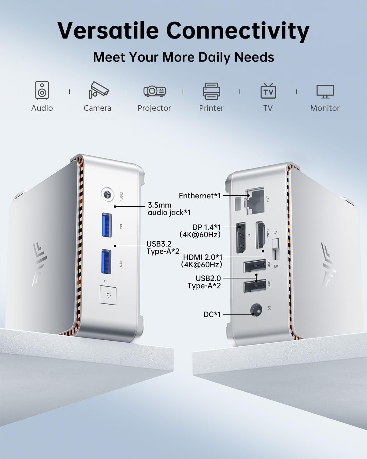 NiPoGi Essenx E2 Mini PC Ιntel Alder Lake-Ν95 (tot 3,40 GHz) 16GB DDR4, 512GB M.2 SSD, Mini Desktop Computer W-11 Pro, HDMI, DP, 4K Dual-Display, Dual WiFi, Micro PC met VESA voor Kantoor/Thuis/HTPC