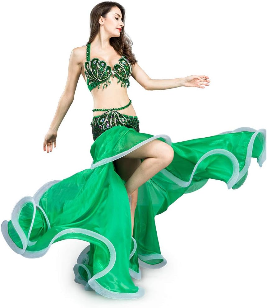 ROYAL SMEELA Buikdanskostuum Sets Buikdansen BH Rok Luxe Bling Pailletten Boor Ontwerp Dansen Zeemeermin Rok Vrouwen Professionele Dans BH Grote Swing Maxi Rokken Pak